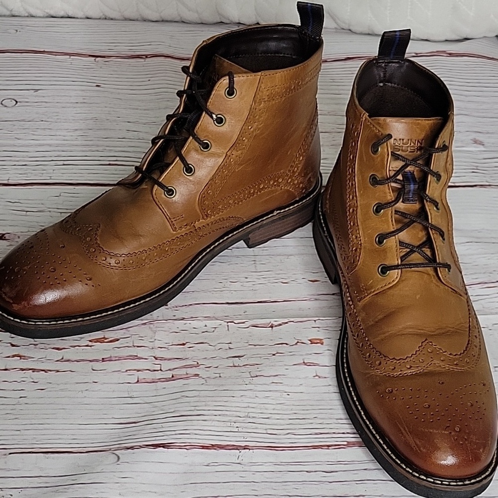 NUNN BUSH Classic Tan Brogue Men's Chuka Boot SIZE 11.5 - Picture 5 of 11